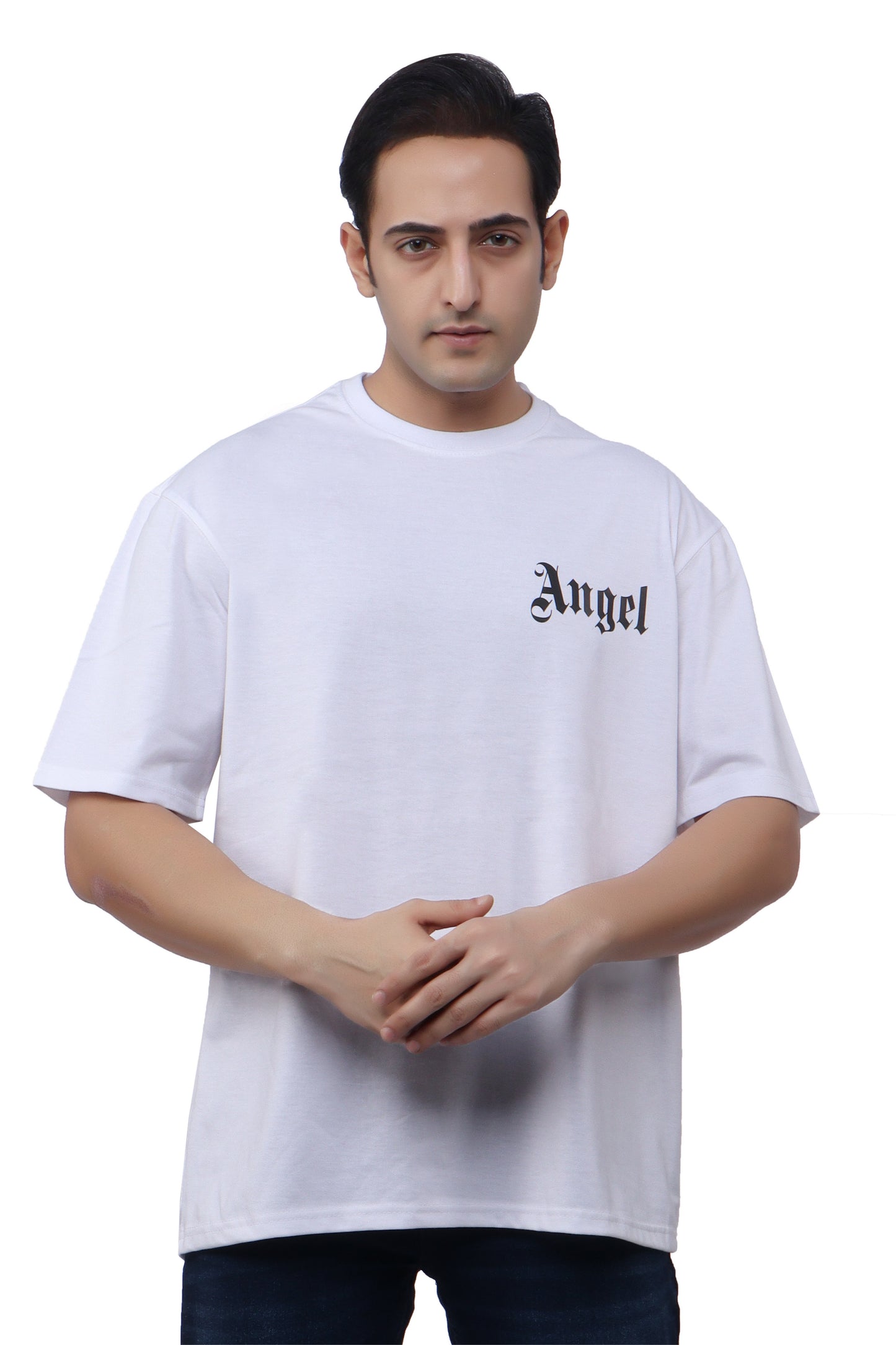 ANGLE WHITE OVERSIZED T- SHIRT