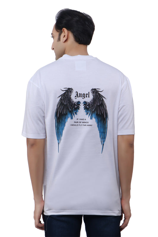 ANGLE WHITE OVERSIZED T- SHIRT