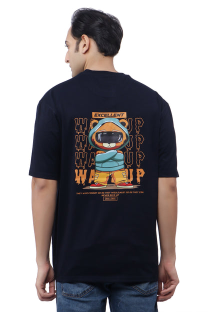 WASSUP NAVY UNISEX OVERSIZED T-SHIRT