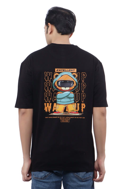 WASSUP BLACK UNISEX OVERSIZED T-SHIRT